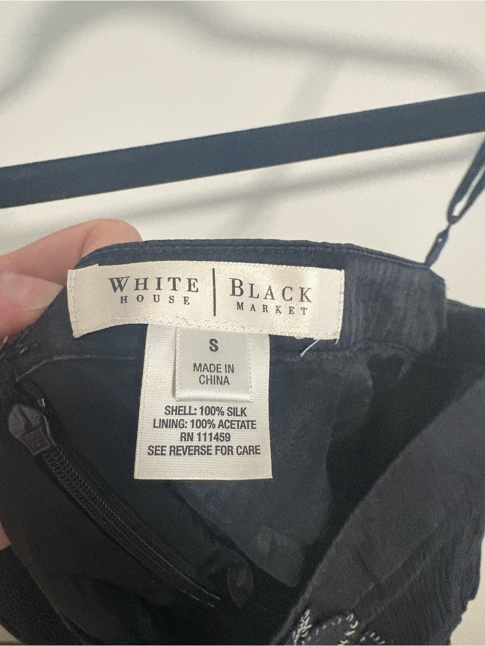 White House Black Market Black Crinkle Silk Cami With Rosette Women’s Size Small - Picture 4 of 13